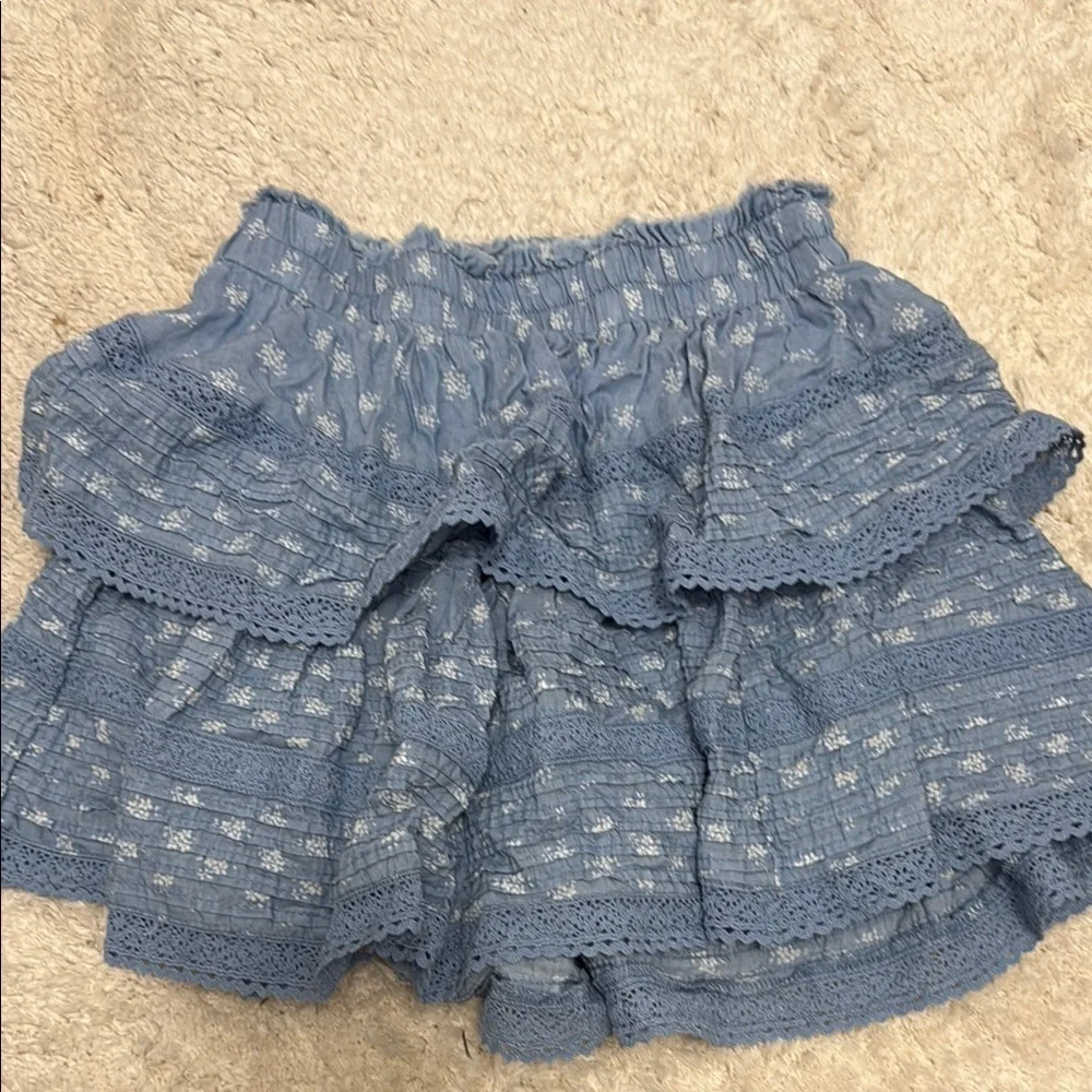 Aerie Light Blue Floral Skirt